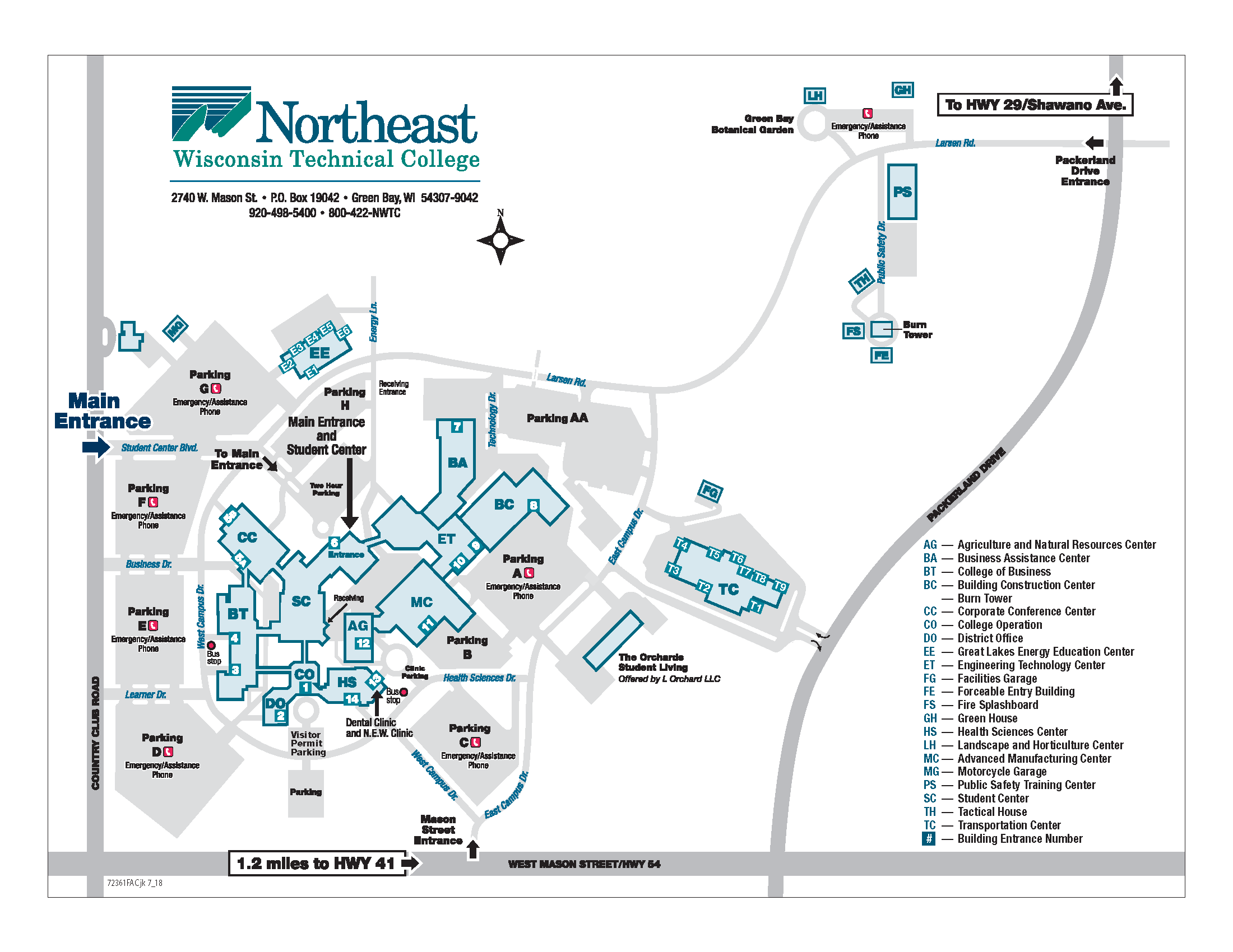 Nwtc Green Bay Campus Map Directions